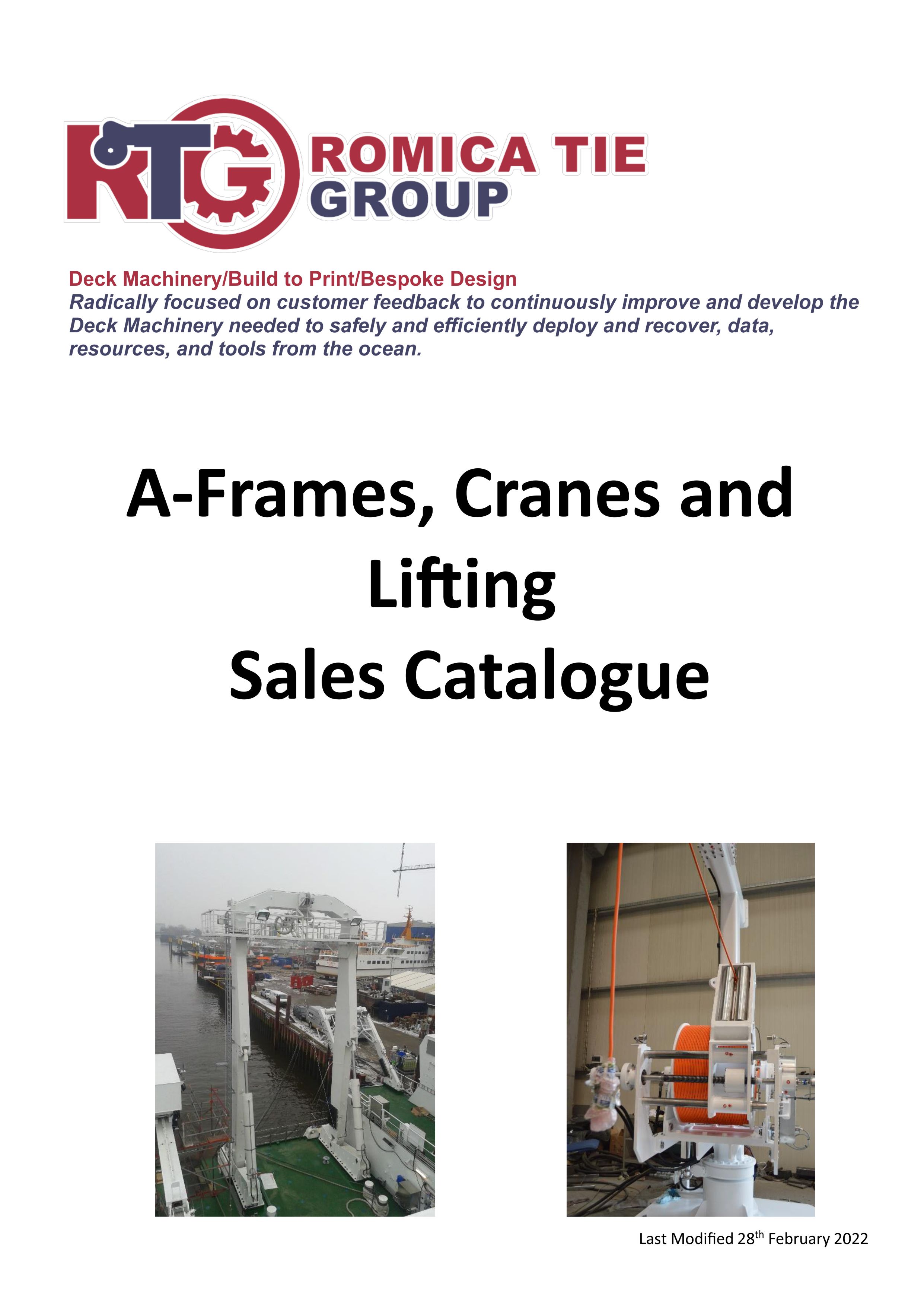 A-Frame, Cranes and Lifting